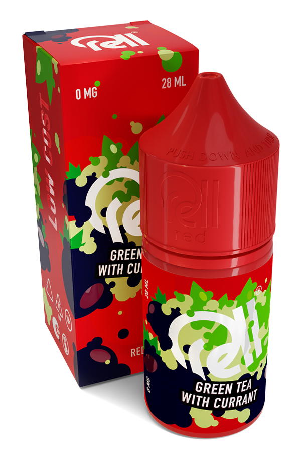 Жидкость - RELL - №0 - GREEN TEA WITH CURRANT (Зеленый чай со смородиной) - 28мл - Red - Salt (м) product image